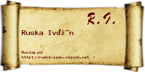 Ruska Iván névjegykártya